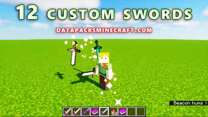 10 Custom Swords 1.17.1 Data Pack - Unique Custom Swords in Minecraft 